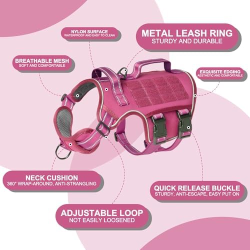 Dog Harness for Large Dogs, No Pull Tactical Vest with Front Clips - Image 6