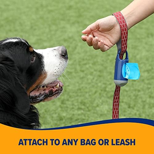 Arm & Hammer Dog Poop Bag Dispenser With 30 Count Dog Poop Bags With Activated Baking Soda, 9 x 14 Inches, Black (Pack of 2)