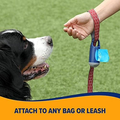 Arm & Hammer Dog Poop Bag Dispenser With 30 Count Dog Poop Bags With Activated Baking Soda, 9 x 14 Inches, Black (Pack of 2)