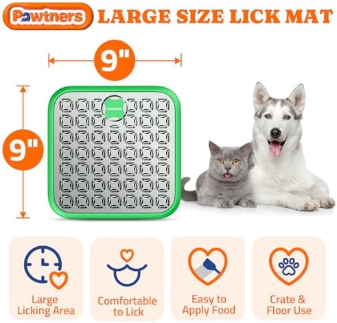 Pawtners Stainless Steel Large Lick Mat for Dogs, 2 Pack, Blue+Green - Image 4