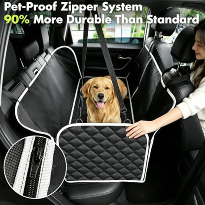 Meolsaek Dog Car Seat Cover, Mesh Window Hammock Back Seat Cover for Dogs - Image 3