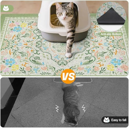 Glittme Cat Litter Mat, 24"x15" Non-Slip Washable Trapping Mat for Cats - Image 5