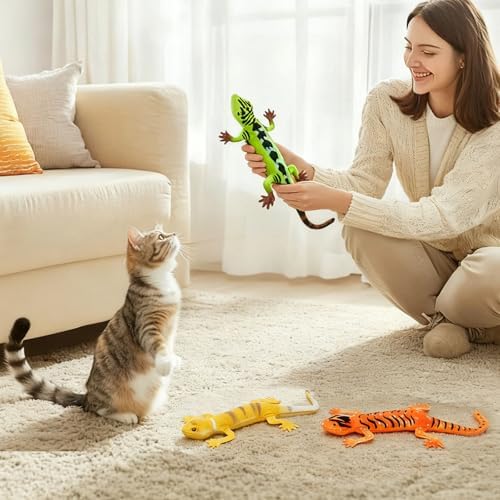 Catnip Toys, Catnip Lizard Toys for Indoor Cats, 4-Pack Interactive Cat Kicker Toys for Teeth Cleaning & Boredom Relief, Durable Plush Cat Toys for Kitten and Adult Cats, for Cat Lovers - Image 5