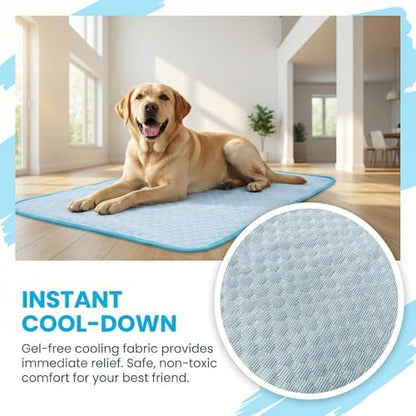 Large Dog Cooling Mat for Dogs, Gel Free Ice Silk Large Self Cooling Pad - Image 7