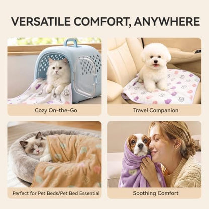 LINENLUX Dog Blankets 3-Pack, Super Soft Fluffy Fleece Pet Throw Warm - Image 3
