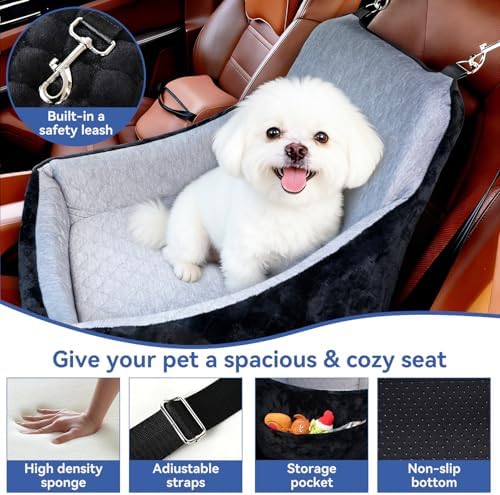 Dog Car Seat Under 30 lbs,Double-Cooling/Warm,Washable,Safety Leash - Image 2