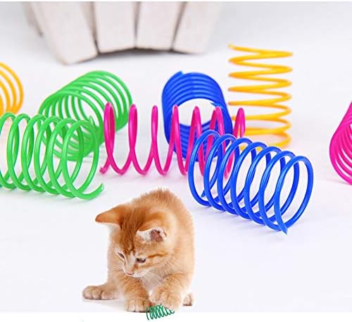 ISMARTEN Cat Spring Toy (60 Pack), Cat Kittens Toys Plastic Coil Spiral Springs for Swatting, Biting, Hunting, and Active Healthy Play (Random Color) - Image 5