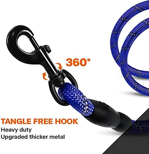Taglory Rope Dog Leash for Small Medium Dogs, 6 FT Padded Handle, Navyblue - Image 6