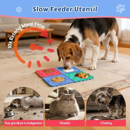 Dog Lick Mat for Training and Boredom Relief, Non-Slip Slow Feeder Puzzle with Suction Cups for All Breed Dogs and Cats, Dishwasher Safe Pet Dish for Dry and Wet Food - Image 4