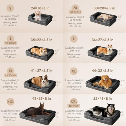 EHEYCIGA Orthopedic Dog Bed Medium Size Dog, Waterproof Washable Pet Beds - Image 2