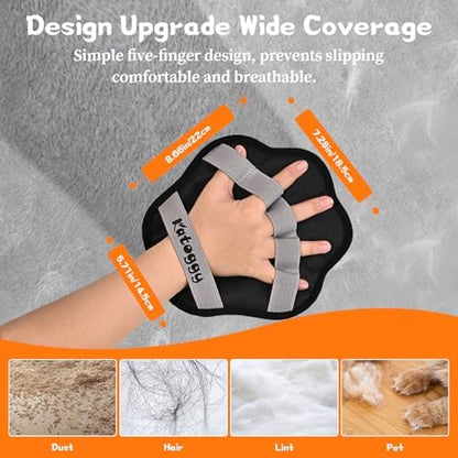 Pet Hair Removal Glove for Dog and Cat, Upgraded 5-Finger Electrostatic Pet Hair Remover, Reusable and Easy Cleaning, Effortlessly Remove Hair from Clothing, Couch, Carpet, Car Seat and Furniture - Image 2