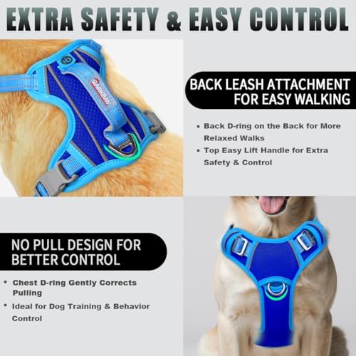 BARKBAY Dog Harness for Large Dogs No Pull Dog Vest ID Tag Pocket - Image 3