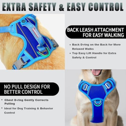 BARKBAY Dog Harness for Large Dogs No Pull Dog Vest ID Tag Pocket - Image 3