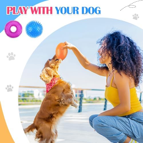 Silipull 4 Pcs Spiky Dog Toy Ball for Large Dogs, Fresh, Various Sizes - Image 5