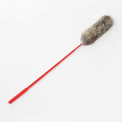 plplaaoo Plush Cat Teaser Wand, Bite Resistant Hand Crafted, Soft Flexible Plush Cat Toys, for Training, with Faux Rabbit Fur, for Cat Lovers Friends Family Co Workers (Grey)