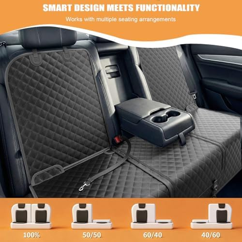 Dog Car Seat Cover for Back Seat, 60/40 Split with Armrest Access - Image 4