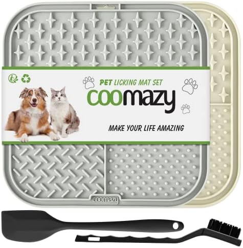 Coomazy Lick Mat for Dogs Cat Slow Feeder Lick Mat with Suction Cups 2 Pack by Coomazy