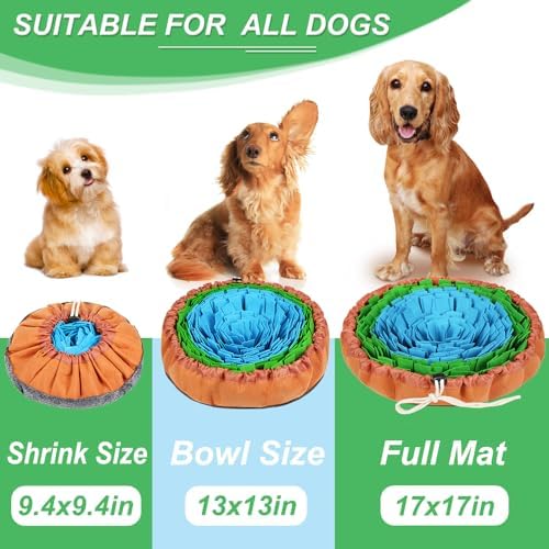Vivifying Snuffle Mat for Dogs, Adjustable Treats Feeding Mat for Slow Eating and Keep Busy, Interactive Dog Puzzle Toys Encourages Natural Foraging Skills and Smell Training (Blue Green) - Image 4
