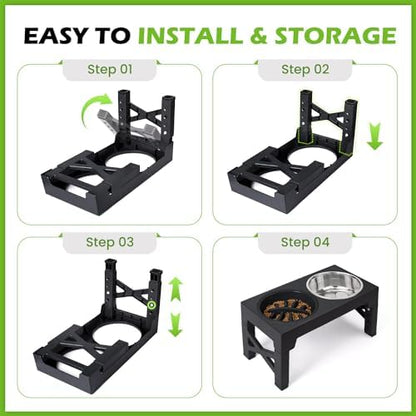 Elevated Dog Bowls with 5 Adjustable Heights Stand - Image 7