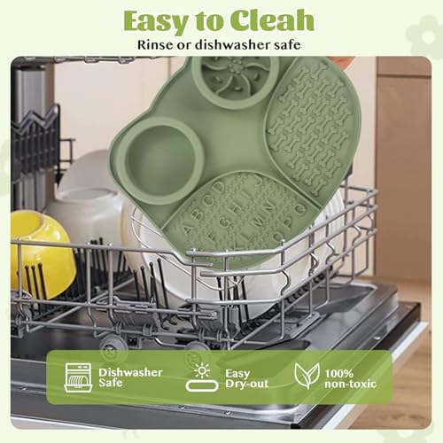 Silicone Lick Mat for Dogs with Suction Cups, Slow Feeder Dog Bowls & Dog Lick Mat for Anxiety Relief, Snuffle Mat for Dogs, Dog Food Bowl & Cat Food Bowl, Slow Feeder Cat Bowl for Wet & Dry Treats - Image 7
