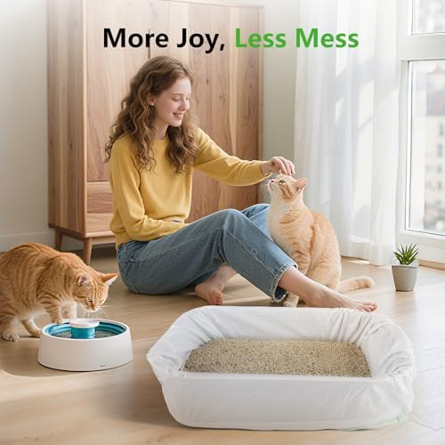 40 Count Cat litter Box Liners, 36" x 16" Large Extra Durable Heavy Duty Litter Pan Liner Bags with Drawstring Pre-Separated for Pet Kitty Litter Box Tray,Unscented - Image 7