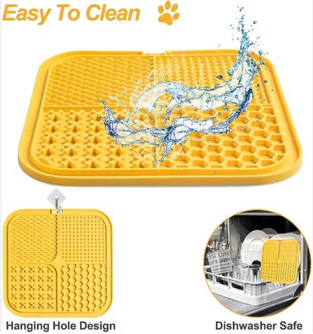 Lick Mat for Dogs and Cats, Food Grade Silicone Slow Feeder Mat with Strong Suction for Grooming, Bathing and Anxiety Relief, BPA-Free Pet Feeding Mat for Dental Care - Image 4