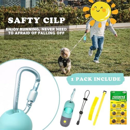 YUCHIYA Dog Poop Bags Holder with LED Flashlight, 15 Crystal Blue Bags, 3 Accessories, 3 LR44 Batteries Included - Image 5