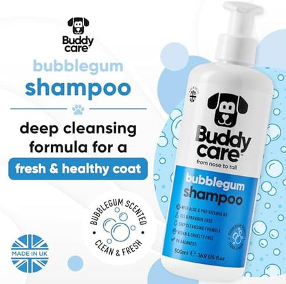 Bubblegum Dog Shampoo by Buddycare | Deep Cleansing Shampoo for Dogs | Bubblegum Scented | with Aloe Vera and Pro Vitamin B5 (50.72oz) - Image 2