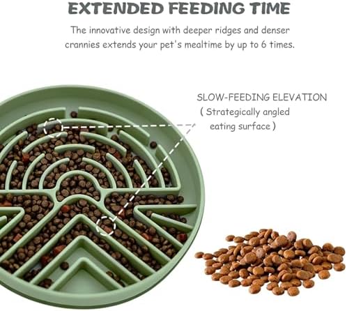 Slow Feeder Dog Bowl for Large & Small Pets, Anti Choking Puzzle Dog Food Bowl with Non-Slip Base, Interactive Pet Slow Eating, Silicone Cat Feeder for Puppies & Cats - Image 3