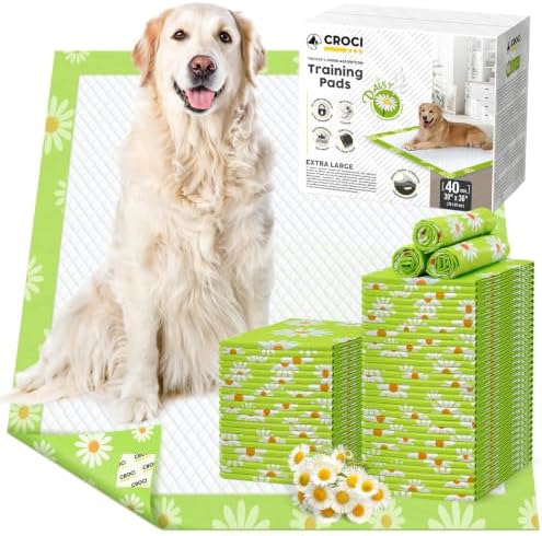 CROCI XXL Puppy Pads with Adhesive Tabs Leak-Proof Disposable 30x36in 40Ct by CROCI