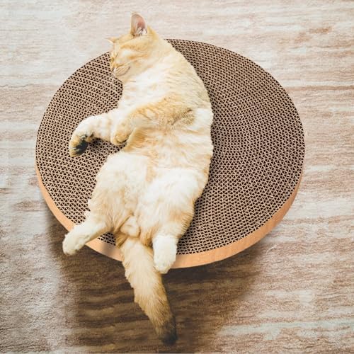 Round cat Scratcher Refill, 10 inch Diameter, 7/8 inch Thickness Scratcher Replacement Pads, Scratching Board Circle, Scratch pad, scratchers for Indoor Cats (3pcs) - Image 6