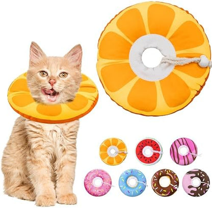 Seyezo Cat Cone Collar Soft, Adjustable Cat Recovery Cone, Orange, Small by Seyezo