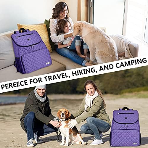 BAGLHER Dog Travel Bag Airline Approved Pet Supplies Backpack, Dog Travel Backpack with 2 Silicone Collapsible Bowls and 2 Food Baskets Purple - Image 6