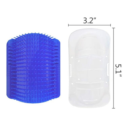 2 Pack Self Grooming Wall Brush for Cats and Dogs - Cat Groomer with Catnip, Massage Comb Tool for Long & Short Fur Pets (Blue)