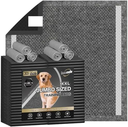 IMMCUTE Dog Pee Pads Extra Large 30"X36", 30 Count, Charcoal Puppy Pads, Absorbent Pads & Fast Drying Potty Pads for Dogs with Adhesive Strip, Disposable Pee Pads , Idea for Pet Training, Jumbo Size by IMMCUTE