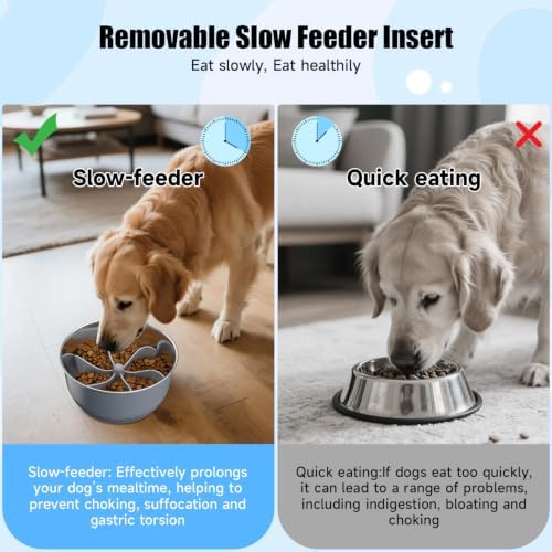 3-in-1 Stainless Steel Slow Feeder Dog Bowl with Lick Mat Storage Lid - Image 4