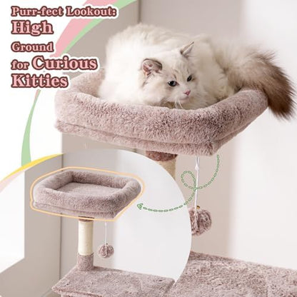 Heybly Cat Tree with Toy, 49.2 inch Cat Tower for Indoor Cats HCT200SMU - Image 4