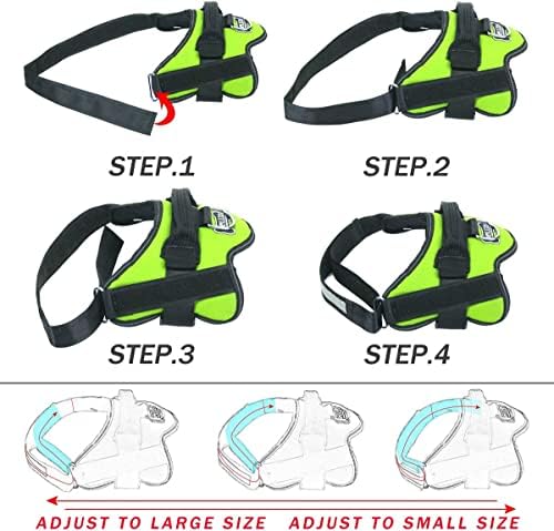 Dog Harness, No-Pull Reflective Dog Vest, Breathable Adjustable Pet Harness with Handle for Outdoor Walking - No More Pulling, Tugging or Choking Small (Pack of 1) Green - Image 3