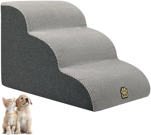 Pet Steps Dog Stairs for Sofa Couch and Bed High Density Sponge Pet Ramp with Removable Washable Cover Non-Slip Base Stable Dog Steps 15.7" H by OYLZ