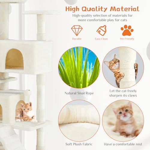 Sweetcrispy 54-inch Cat Tree Tower with Scratching Posts, Indoor Use - Image 5