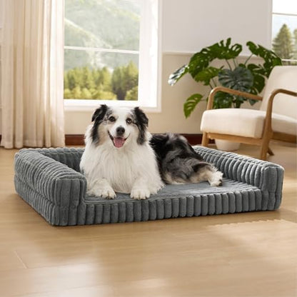 Bedsure ComfyFleece™ Memory Foam Orthopedic XL Dog Bed with Sides 42" by BEDSURE