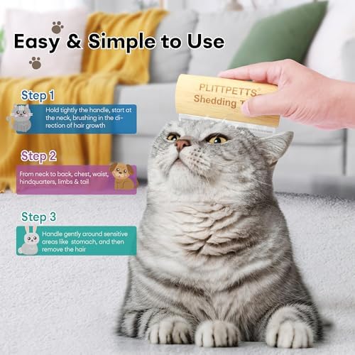 Dog Brush for Shedding, Deshedding Grooming Tool for Dogs, Cats - Image 3
