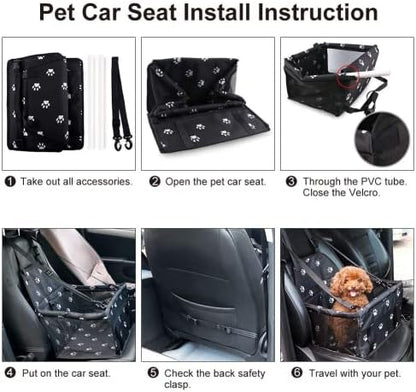 Petbobi Dog Car Seat for Small Dogs and Cats up to 15 lbs, Portable Booster - Image 5