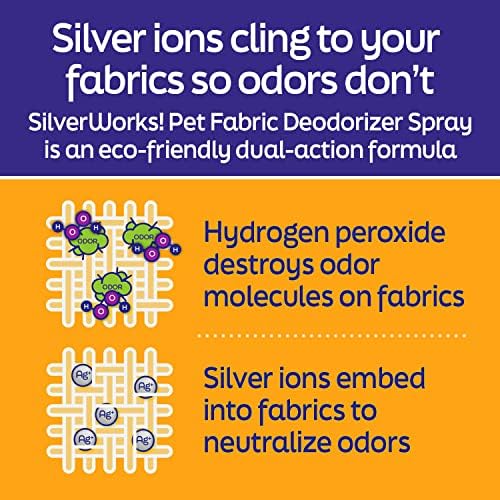 SilverWorks! Pet Odor Eliminator Spray For Home - Safe, Natural, Silver Ion Deodorizer - Cat, Dog Smell And Urine Odor Eliminator For Carpet, Furniture And Litter -16.9oz - Image 4