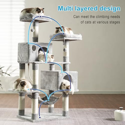 Hey-brother Cat Tree Tower with Sisal Scratching Posts, Big Condo, MPJ020W - Image 7