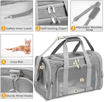 Soft-Sided Cat/Dog/Pet Carrier, Collapsible Pets Travel Carriers - Image 4