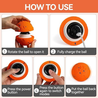 ALL FOR PAWS Interactive Dog Ball Toys, Smart Motion-Activated 2-Mode Automatic Bouncing Ball, E-TPU Material, USB Rechargeable, Enrichment Mental Stimulation Toy for Medium Large Dogs, 3.3 Inches - Image 7