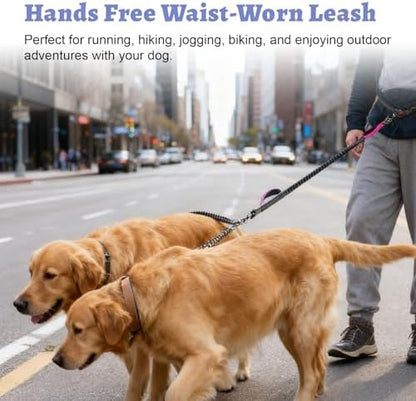 Hands Free Double Dog Leash for Two Dogs- No Tangle No Pull Dual Leash with Padded Adjustable Waist Belt & Reflective Stitching - Ideal for Running, Jogging, Hiking with Medium & Large Breeds - Image 7