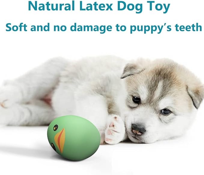 SCHITEC Squeaky Dog Toys, [8 Pack] Latex Squeaker Bouncy Egg for Small Medium Pets Puppies, 2.5” Soft Animal Rubber Interactive Fetch Ball Set