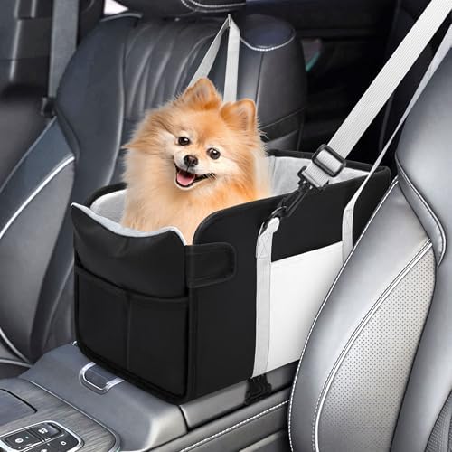 Portable Dog Car Seat for Small Dogs, Puppy Car Seat, Black by NECKORY